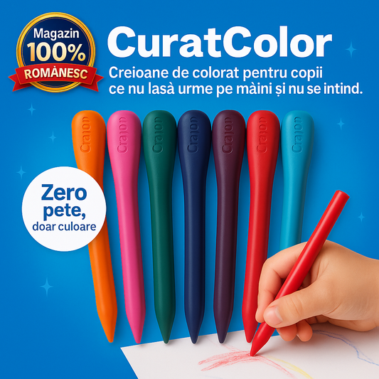 Creioane Colorate Anti Pătare - CuratColor™